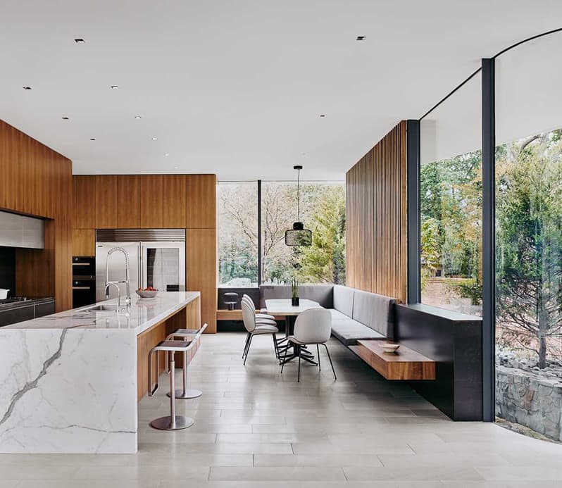 Exotic Marble Dining Table and Feature Wall